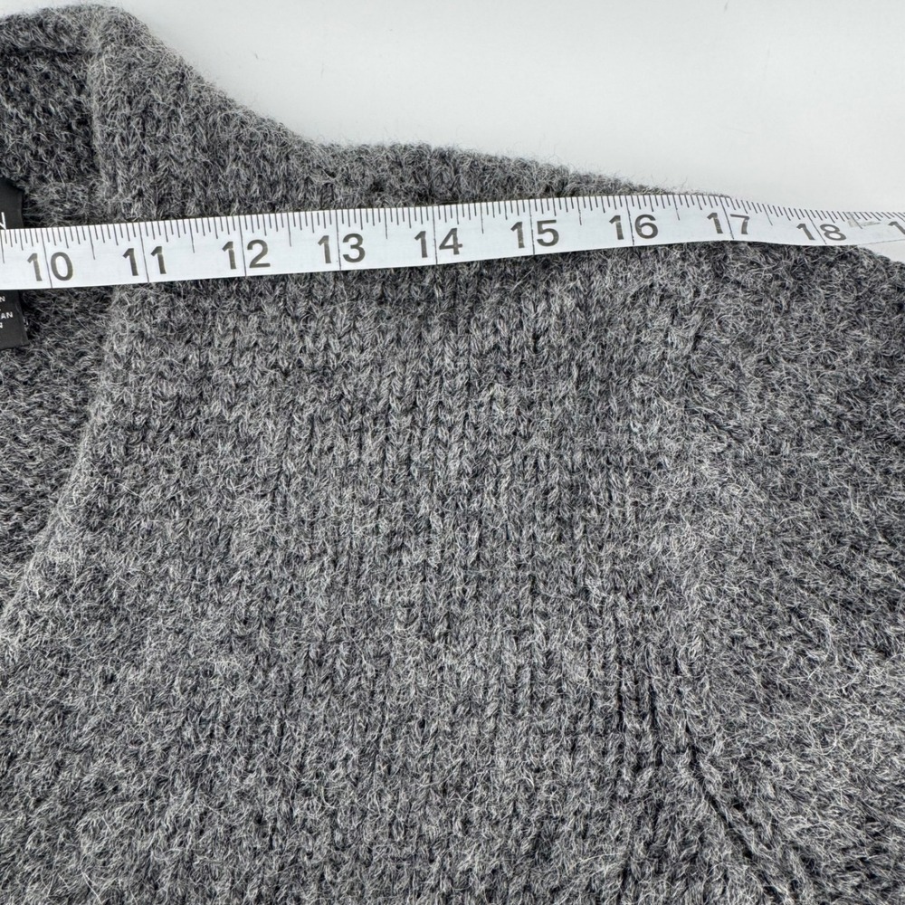 Eileen Fisher Sweater Womens Medium Gray Italian Yarn  Wool Mohair Textured Knit - Picture 4 of 11